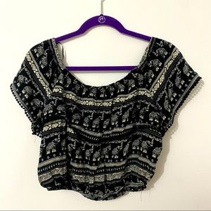 🐘Boho H&M Coachella Black Crop Top 🐘